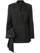 Miu Miu Draped Detail Blazer - Black