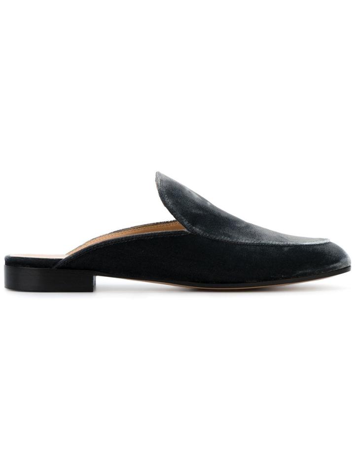 Gianvito Rossi Grey Velvet Slip On Mules