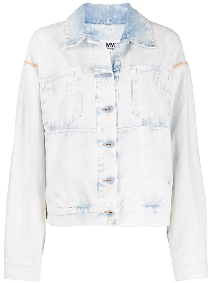 Mm6 Maison Margiela Reversed Effect Denim Jacket - Blue