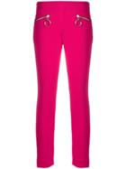 Moschino Zipped Slim-fit Trousers - Pink