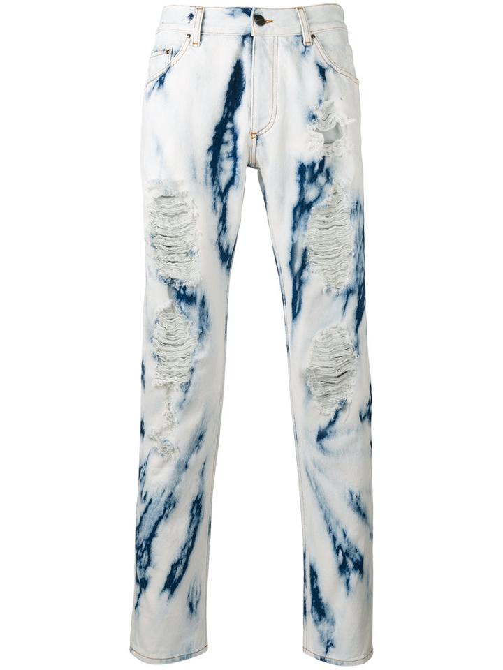 Palm Angels Tie Dye Skinny Jeans, Men's, Size: 30, Blue, Cotton