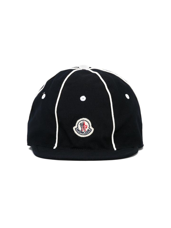 Moncler Kids Logo Patch Cap, Boy's, Size: 50 Cm, Black