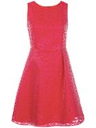 Emporio Armani Shredded Trim Dress, Women's, Size: 44, Red, Cotton/polyamide/polyester