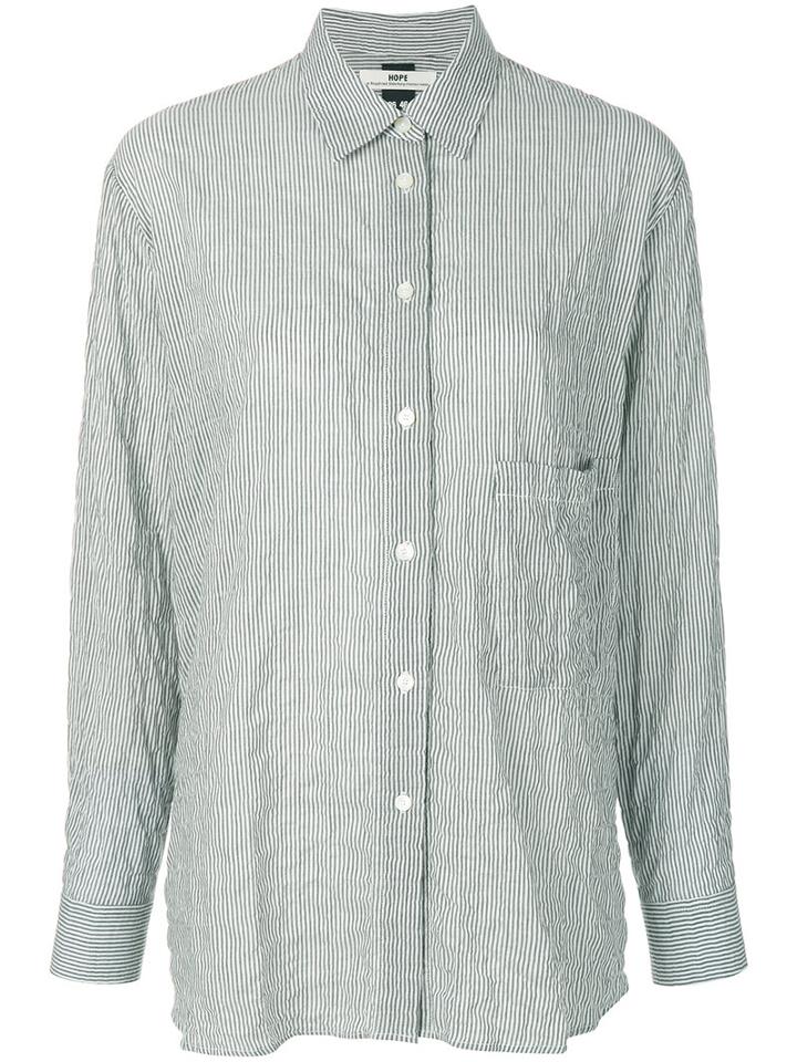 Hope - Woven Stripe Shirt - Women - Cotton/polyurethane/lyocell - 42, White, Cotton/polyurethane/lyocell