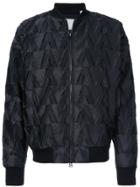 Private Stock Textured Pattern Bomber Jacket - Black