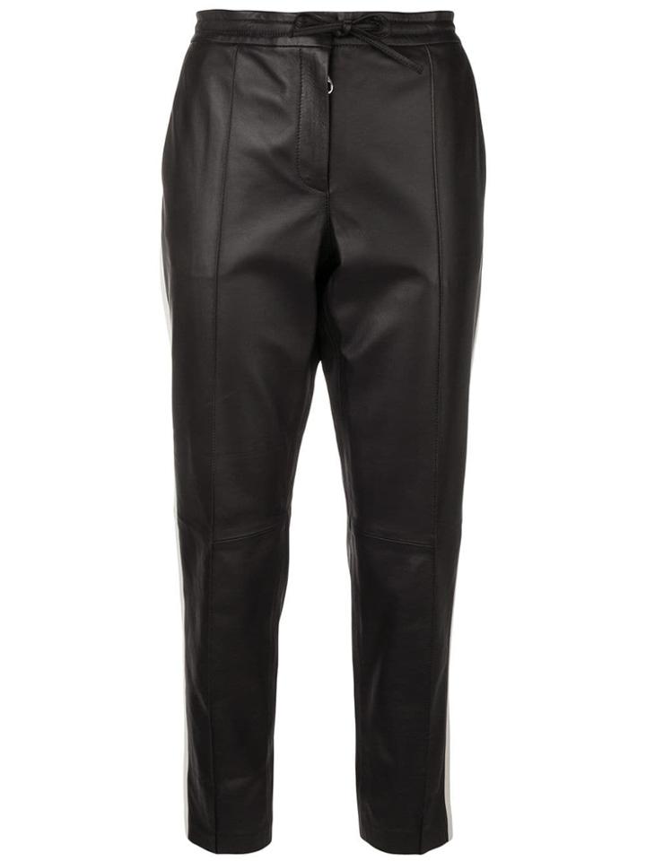 Yves Salomon Lightweight Tuxedo Stripe Pants - Black