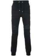 Balmain Ribbed Knee Jogging Pants, Men's, Size: Xxl, Blue, Cotton/polyester