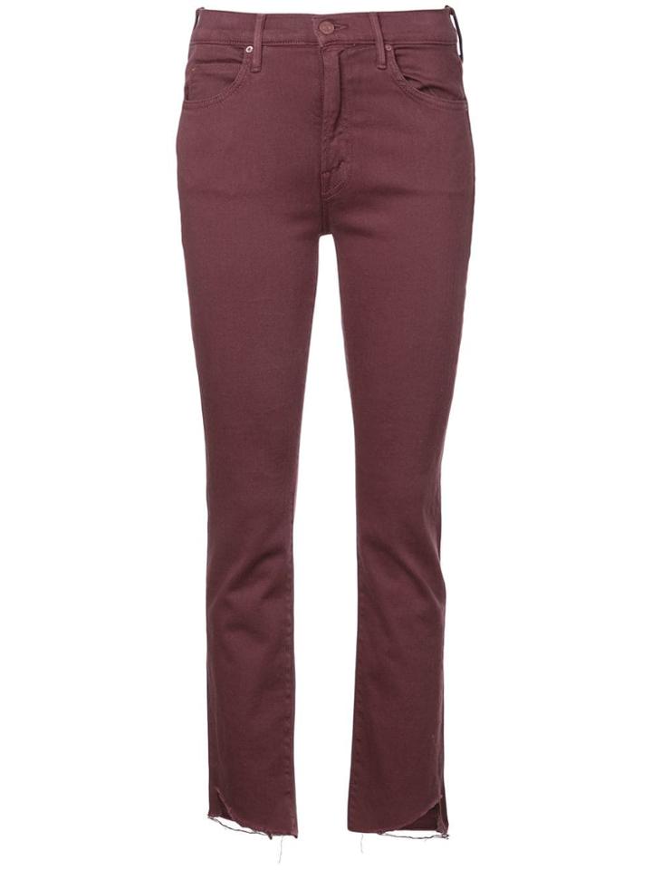 Mother Cropped Skinny Jeans - Purple