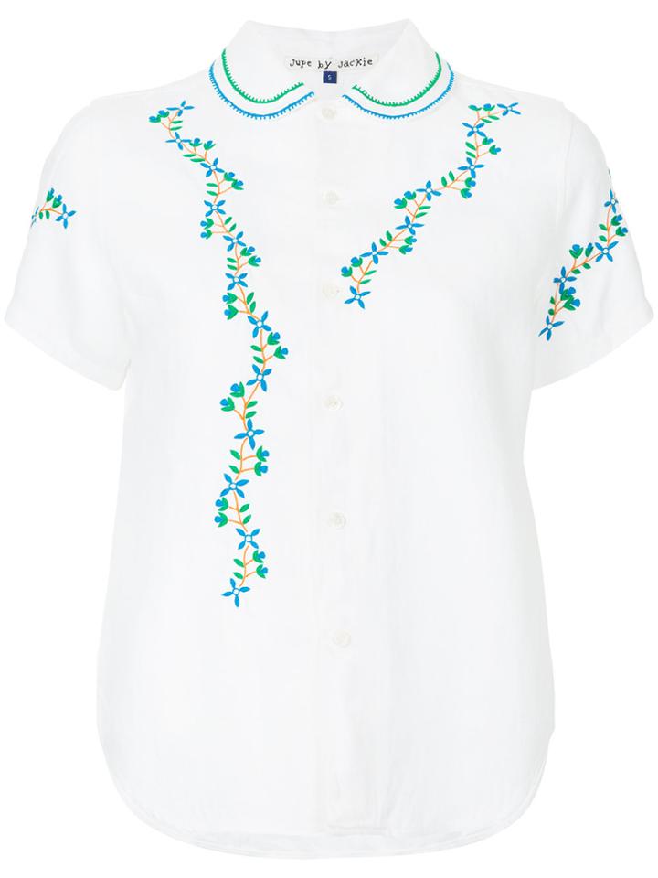 Jupe By Jackie Floral Embroidered Shirt - White