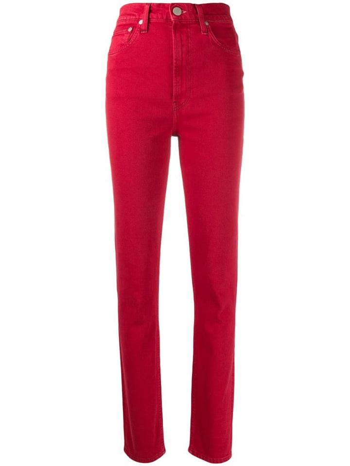 Helmut Lang High Spiked Jeans - Red