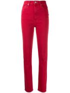 Helmut Lang High Spiked Jeans - Red