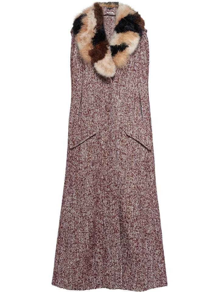 Miu Miu Bouclé Tweed Cape - Red