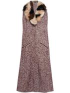 Miu Miu Bouclé Tweed Cape - Red