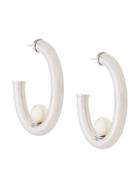 Mulberry Links Large Pearl Earrings - Silver