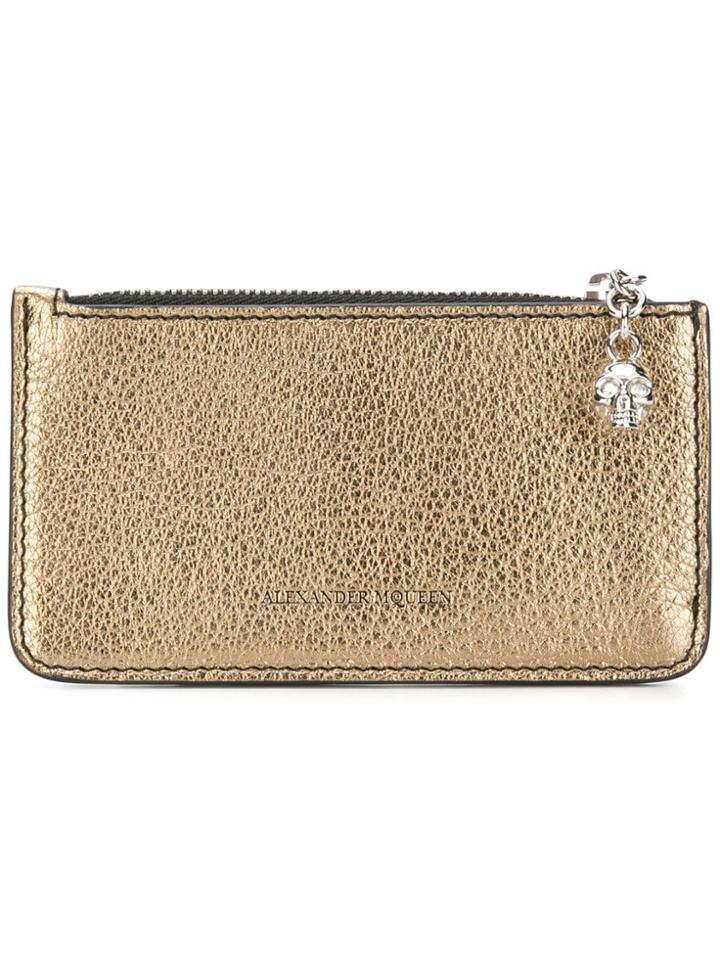 Alexander Mcqueen Zipped Cardholder Wallet - Metallic