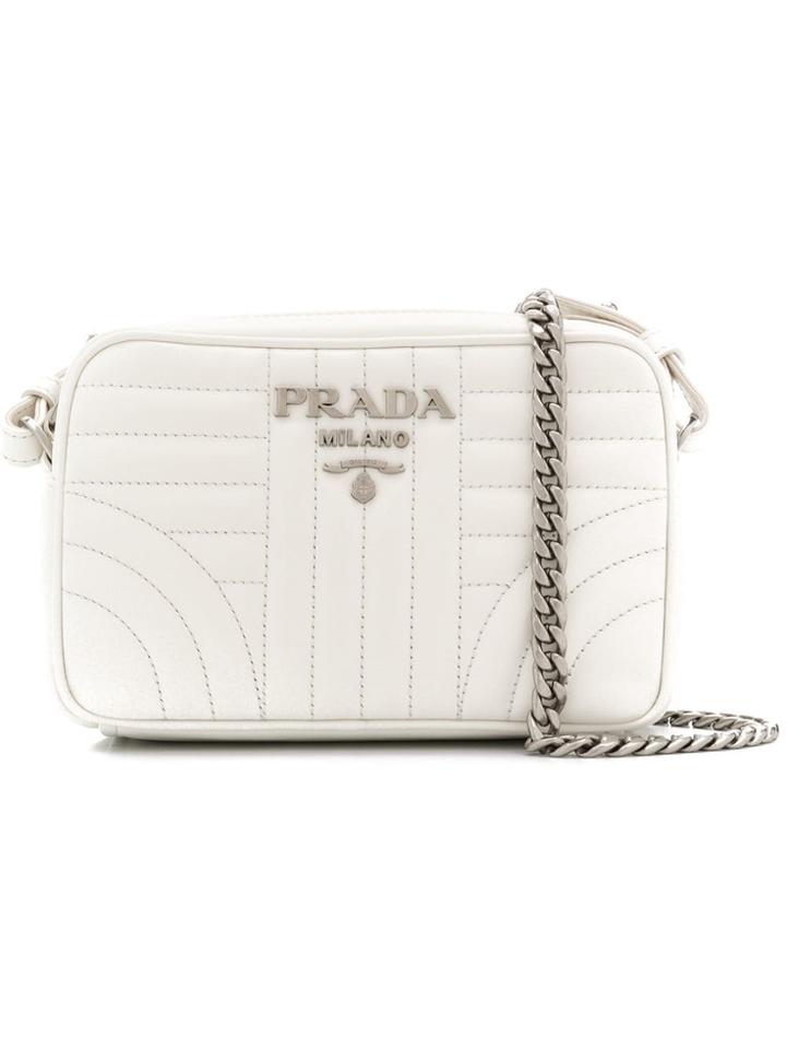 Prada Diagramme Cross-body Bag - White