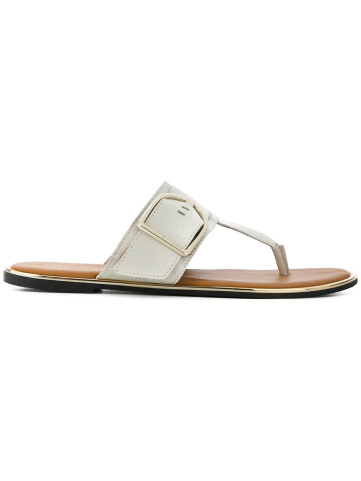 Tommy Hilfiger Buckle T-bar Sandals - White