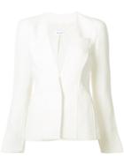 Mugler Collarless Blazer, Women's, Size: 38, White, Cotton/polyamide/viscose/polyurethane