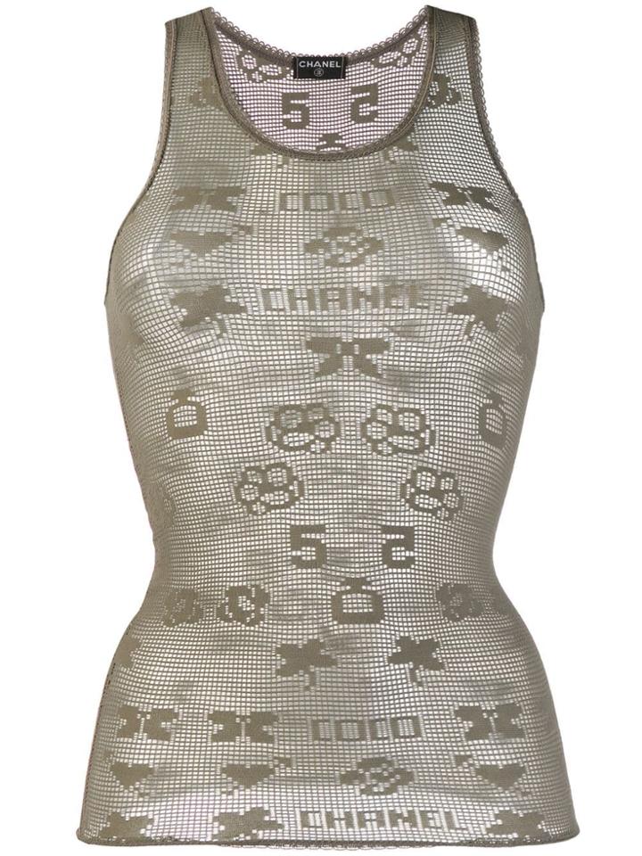 Chanel Vintage 2003's Sheer Monogram Tank - Neutrals