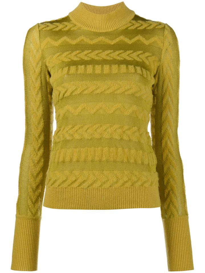 Missoni Chevron High Neck Jumper - Yellow & Orange