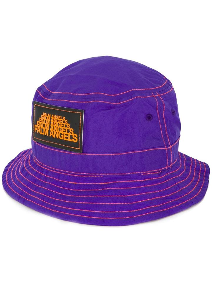 Palm Angels Patched Bucket Hat - Purple