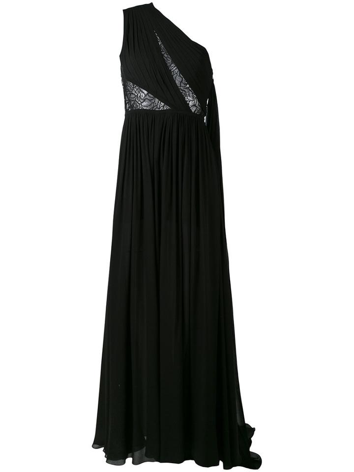 Elie Saab - One Shoulder Evening Dress - Women - Silk/nylon/polyamide - 38, Black, Silk/nylon/polyamide