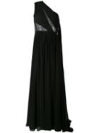 Elie Saab - One Shoulder Evening Dress - Women - Silk/nylon/polyamide - 38, Black, Silk/nylon/polyamide