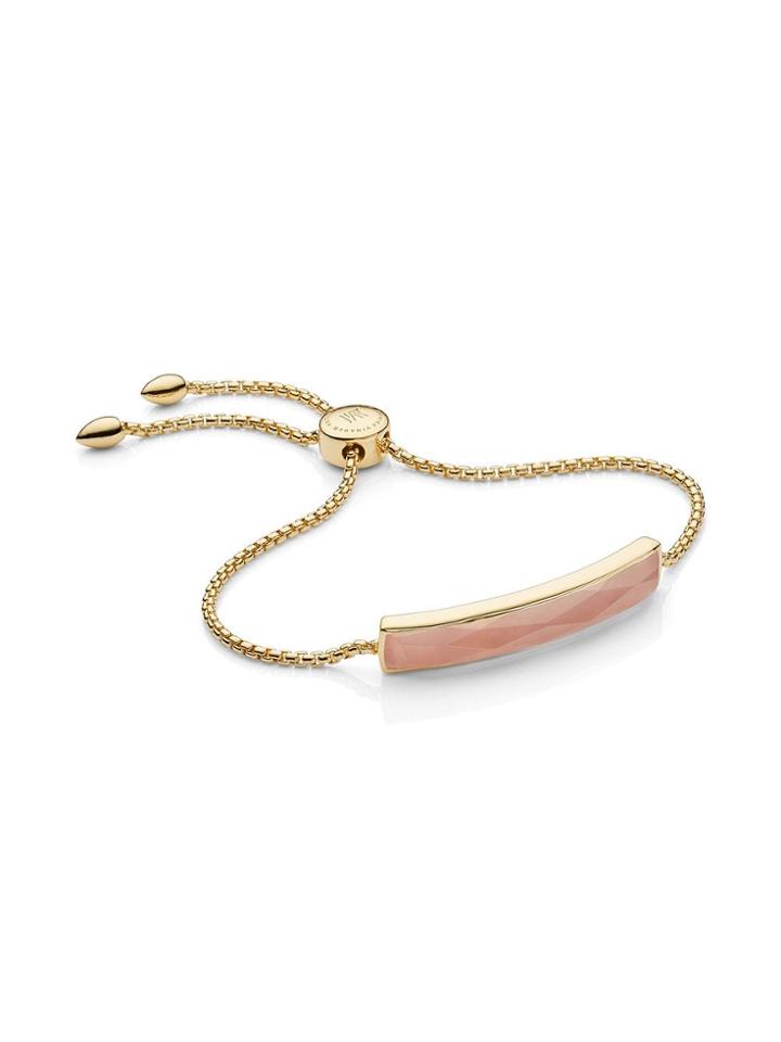 Monica Vinader Gp Baja Rose Quartz Bracelet - Gold