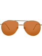 Linda Farrow 482 C8 Aviator Sunglasses - Metallic