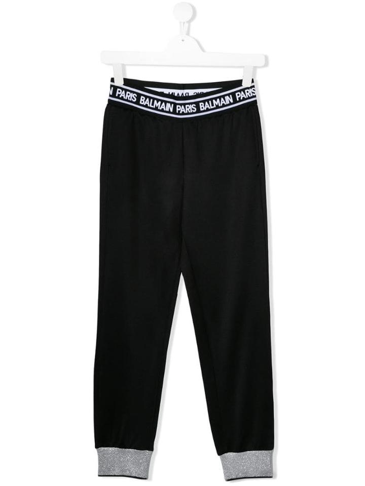 Balmain Kids Teen Logo Lined Sweatpants - Black