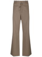 Martine Rose Double Flare Tailored Trousers - Brown