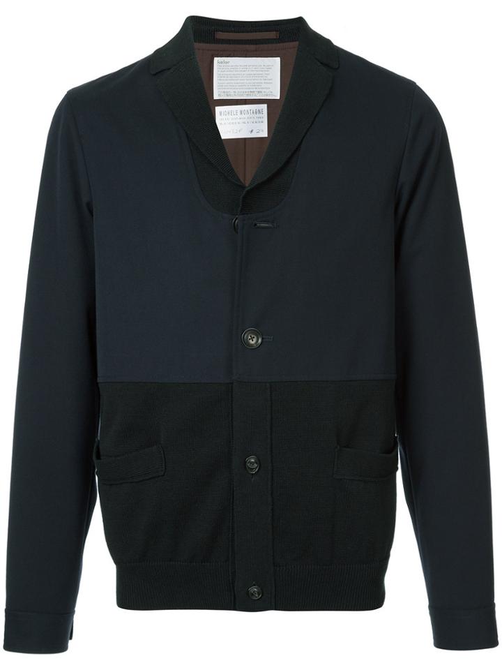 Kolor Two-tone Bomber Jacket - Blue