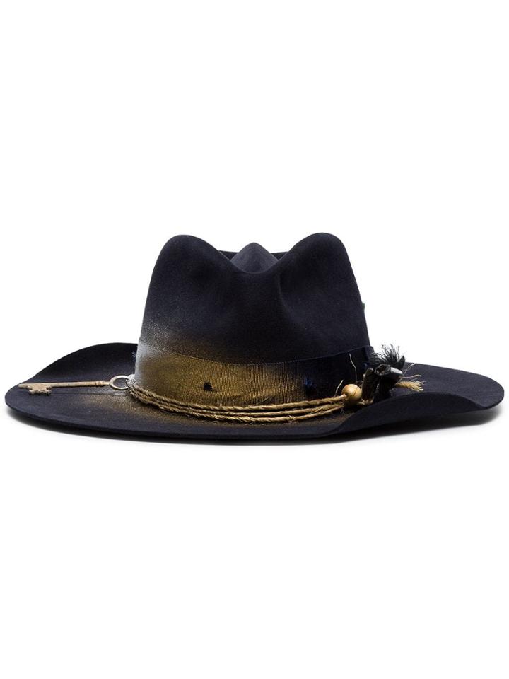 Nick Fouquet Distressed Detail Fur Hat - Blue