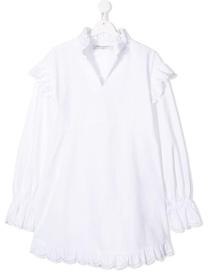 Philosophy Di Lorenzo Serafini Kids Teen Ruffle-trimmed Dress - White