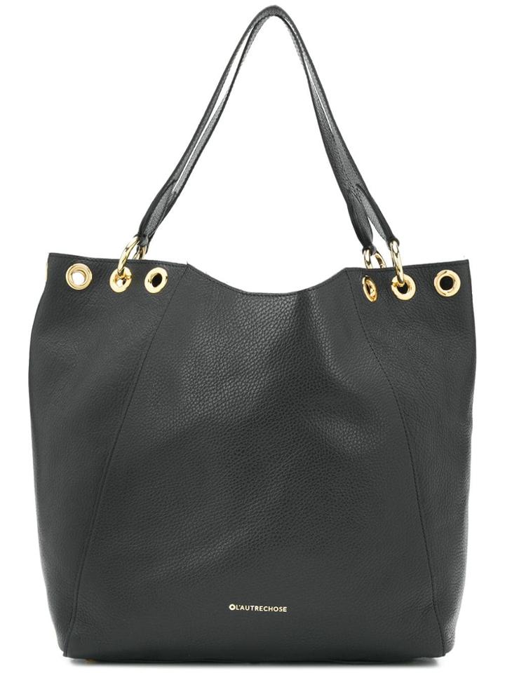 L'autre Chose Eyelet-detailed Tote Bag - Black