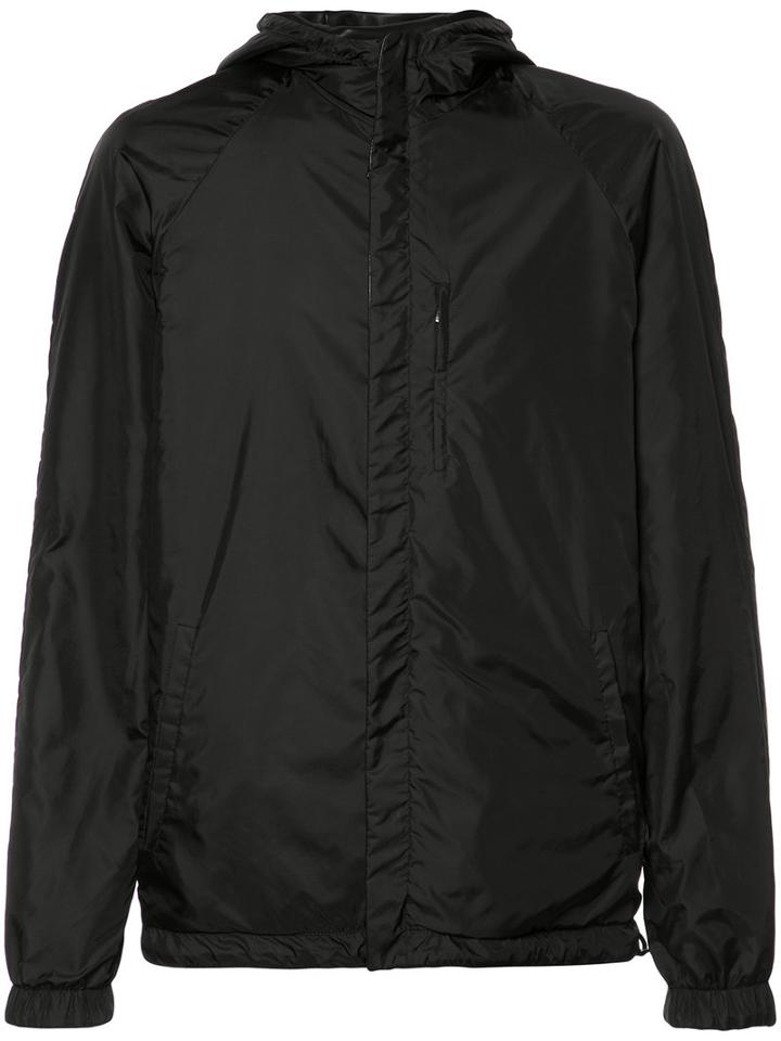 Loewe Back Print Hooded Jacket, Size: 50, Black, Lamb Skin/polyamide