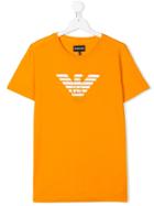 Emporio Armani Kids Teen Logo Print T-shirt - Yellow & Orange