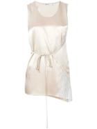 T By Alexander Wang Asymmetric Tie-front Tank Top - Neutrals