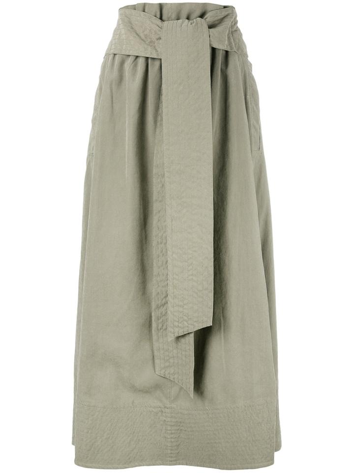Joseph Drawstring Pleated Skirt, Women's, Size: 36, Green, Polyamide/polyester