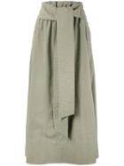 Joseph Drawstring Pleated Skirt, Women's, Size: 36, Green, Polyamide/polyester