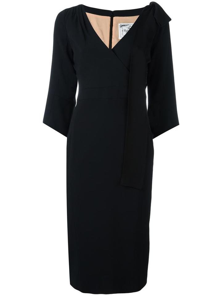 Dsquared2 Layered Pencil Dress, Women's, Size: 40, Black, Viscose/acetate/wool/silk
