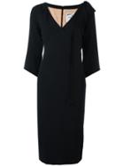 Dsquared2 Layered Pencil Dress, Women's, Size: 40, Black, Viscose/acetate/wool/silk