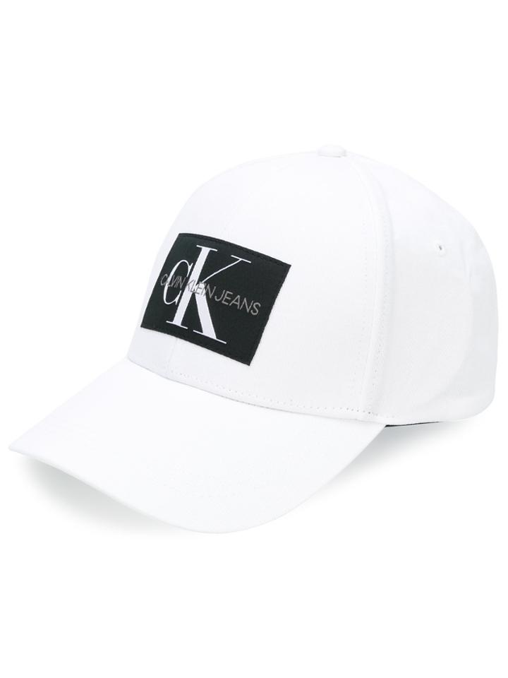 Calvin Klein Jeans Logo Print Cap - White
