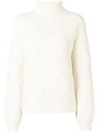 Victoria Victoria Beckham Roll-neck Knitted Sweater - White