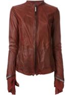 Isaac Sellam Experience Zip Jacket, Women's, Size: Medium, Red, Calf Leather/linen/flax