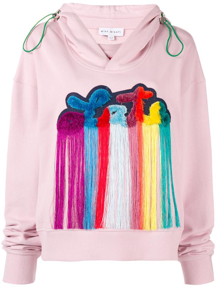 Mira Mikati Late Patch Hooded Sweatshirt - Pink & Purple