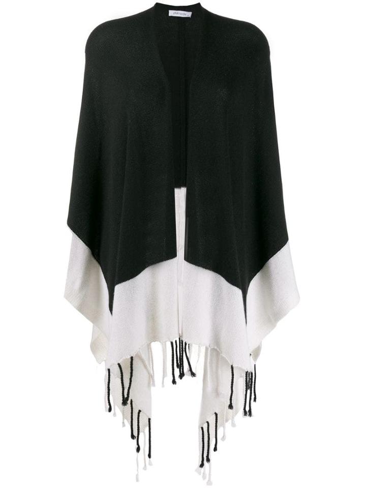 Philo-sofie Contrast Draped Cardi-coat - Black