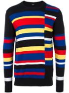 Diesel Striped Sweatshirt, Men's, Size: Large, Black, Cotton