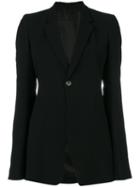 Rick Owens - Single Button Blazer - Women - Silk/cotton/cupro/virgin Wool - 42, Black, Silk/cotton/cupro/virgin Wool