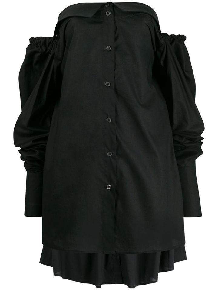 Ann Demeulemeester Strapless Long-sleeve Top - Black